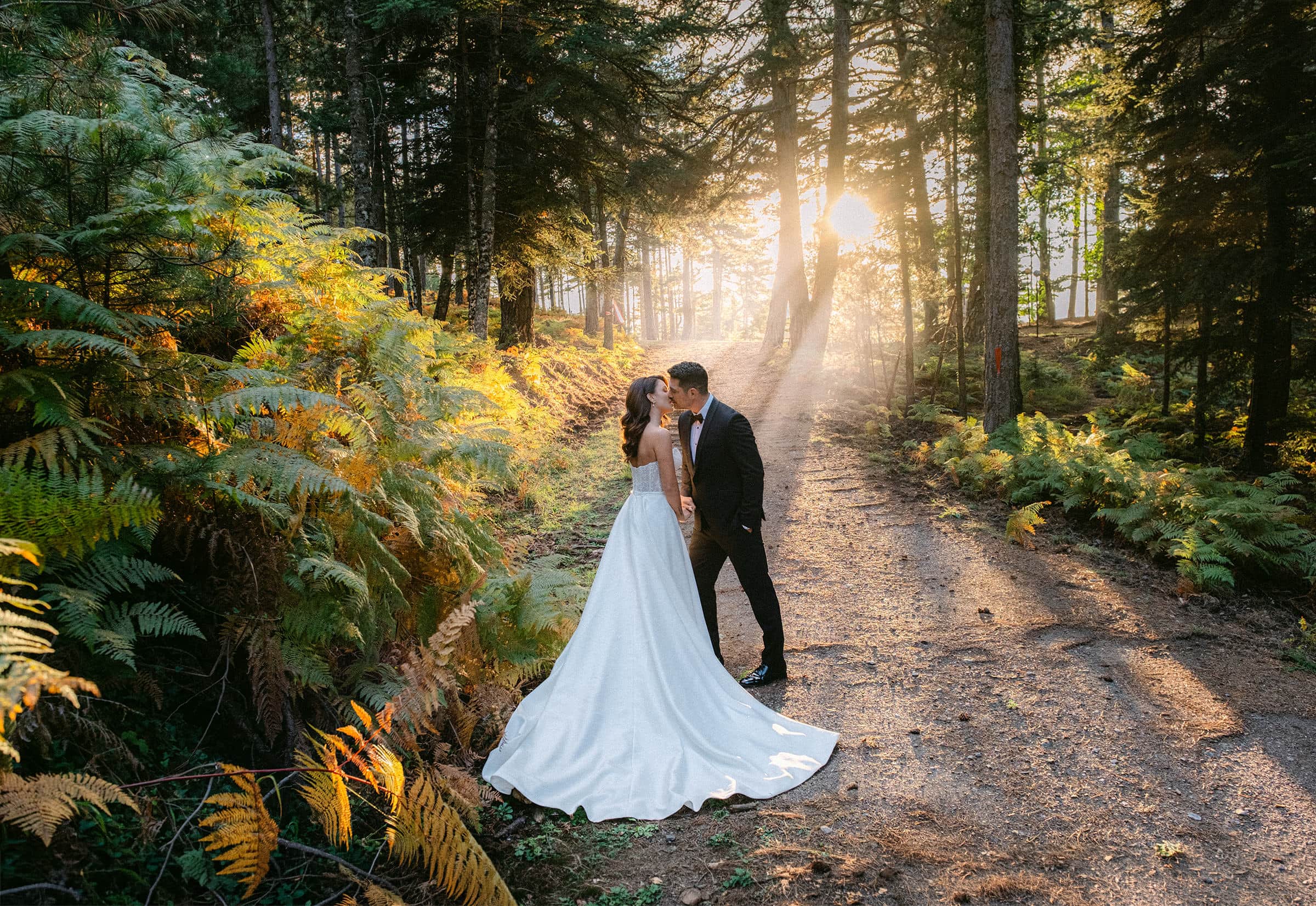 Wedding couple in the natural landscape of Messinia, Greece