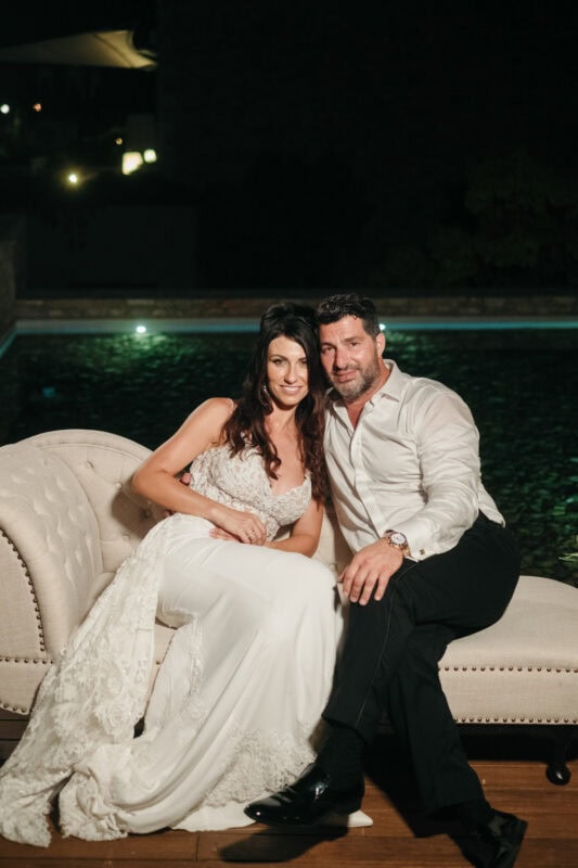 Charles and Miglena together during their Costa Navarino wedding reception