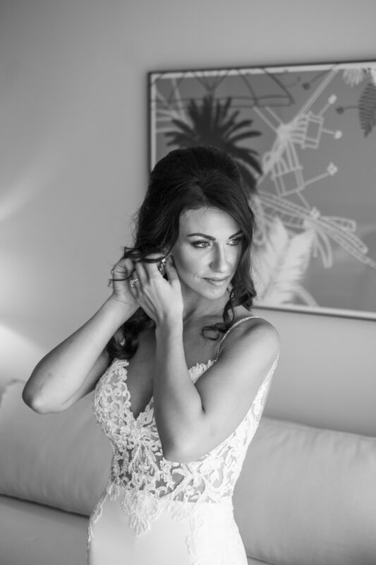 Bride portrait during her wedding preparations at Costa Navarino