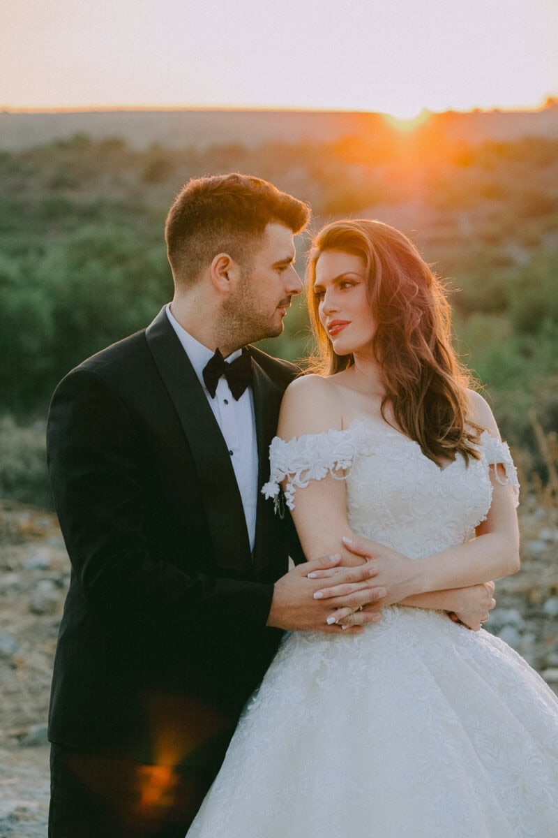 Wedding portrait in the Mediterranean landscape of Mani