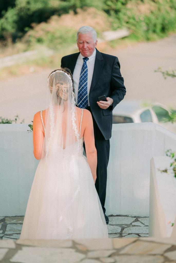 Bride with her family before the wedding ceremony