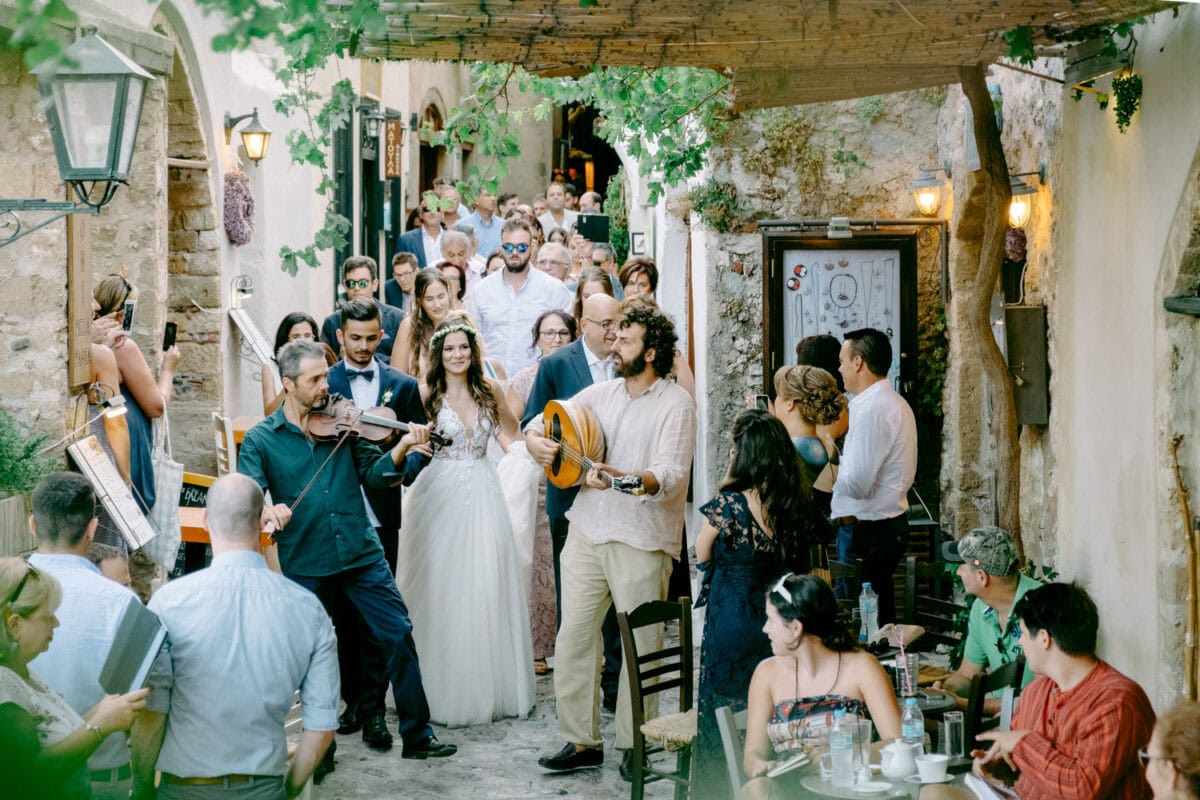 Wedding procession through the streets of Monemvasia