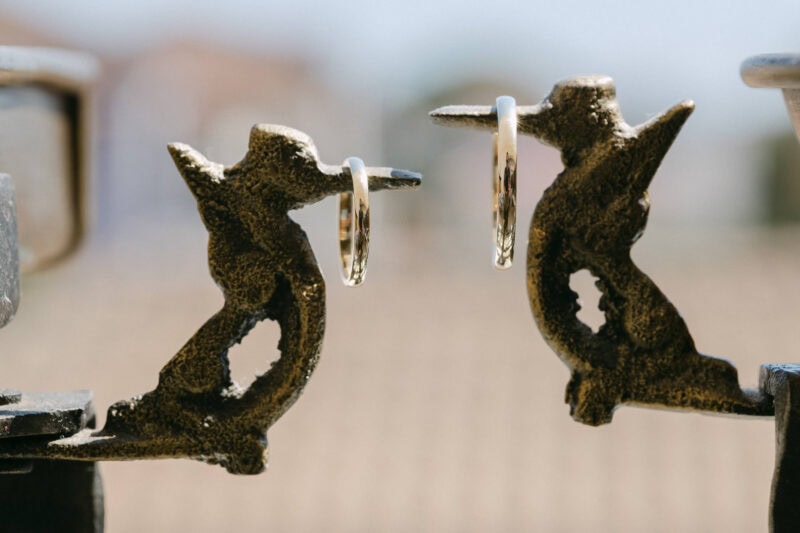Close-up of wedding ring of a wedding in messinia