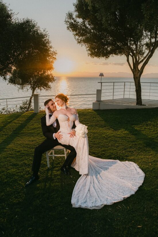 Couple portraits at Akrotiri venue wedding