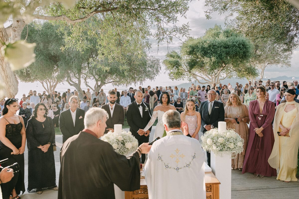 Wedding ceremony overlooking the sea at Akrotiri Venue