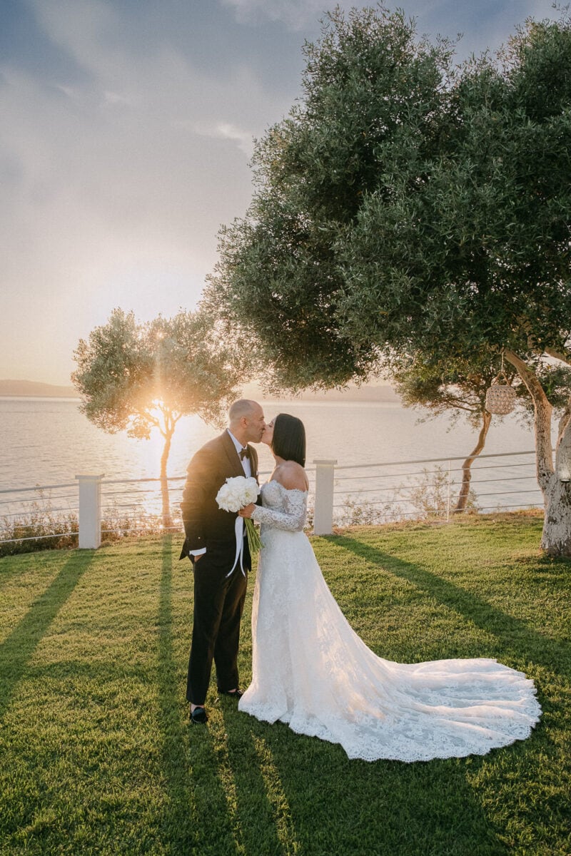 Spiros and Niki during their wedding portraits in Kalamata